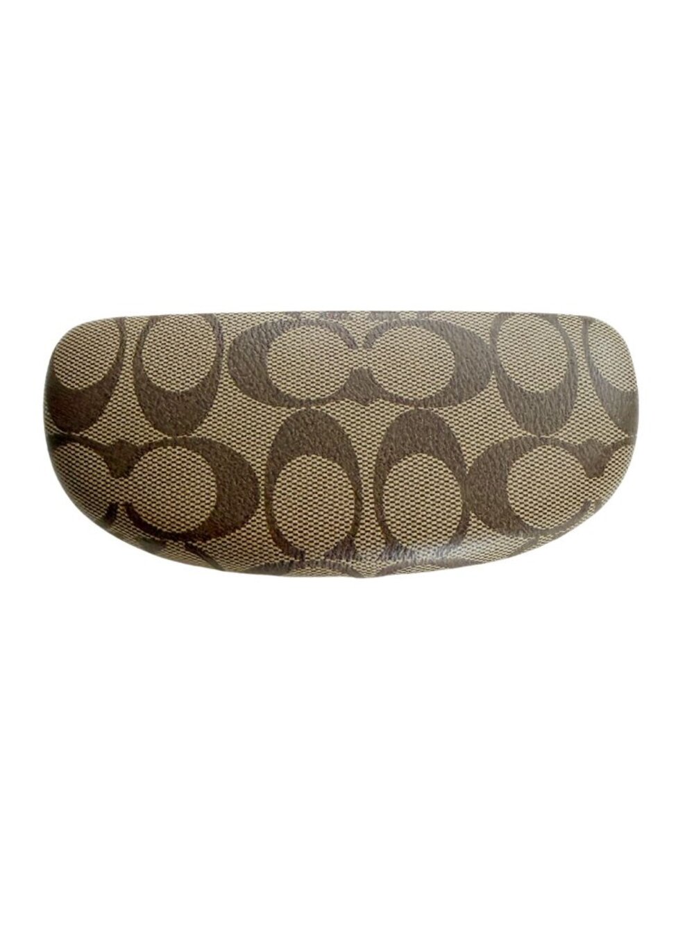Coach Signature Monogram Hard Shell Eyeglass & Sunglasses Case - Brown/Khaki